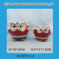 Handmade home decoration ceramic owl figurine for wholesale